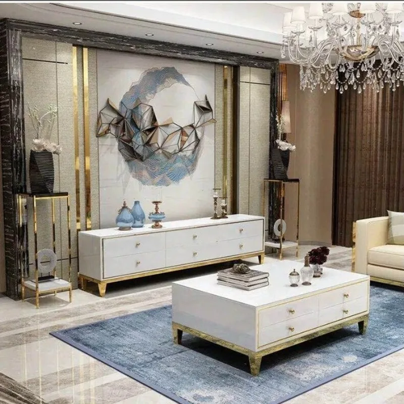 

Classic White Modren Tv Cabinet Drawers Storage Designer Living Room Tv Stands Luxury Nordic Meuble De Television Furniture Home