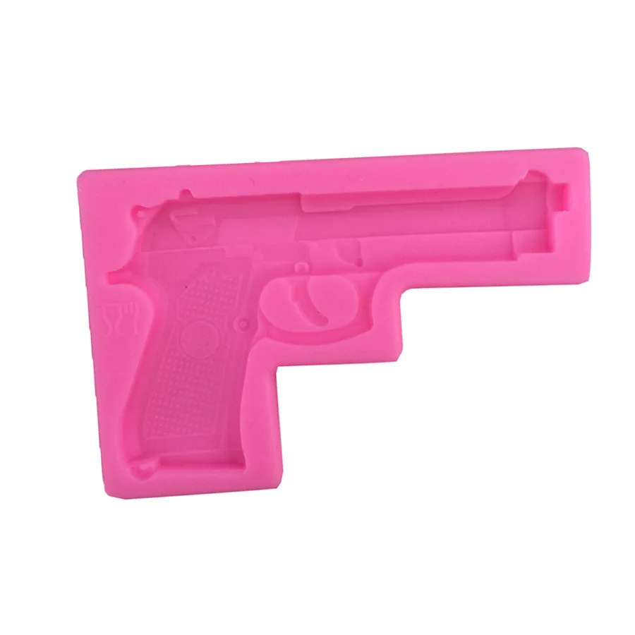 Gun Toy Pistol Shape Fondant Cake Silicone Mold 3D Embossed Chocolate Mould Pastry Biscuits Molds DIY Kitchen Baking Tools E236