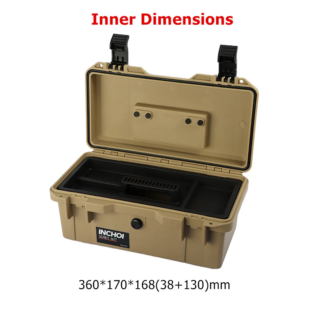 Imagem -02 - Plastic Hard Case Interno Ip67 Impermeável Outdoor Carry Tool Box Handheld Toolbox Protetora 360x170x168 mm