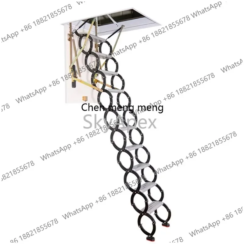 A55 Electric Attic Ladder Telescopic Aluminum Alloy Automatic Retractable Loft Stair Heavy Duty Easy Install For Home  Garage  A