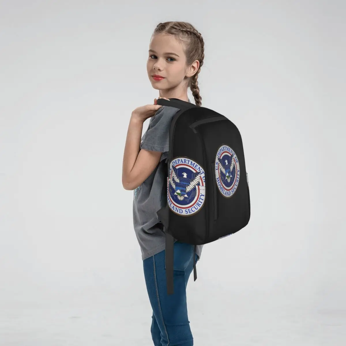 DHS - Department Of Homeland Security Backpack Large Capacity Boys Girls BookBag School Bag Shoulder Bags for Men Women