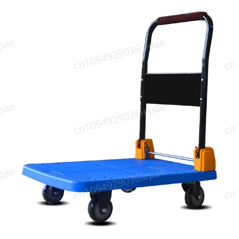 Handcart Factory Warehouse Flatbed Truck Loading Pallet Truck Pulling High Load-bearing Silent Trolley Manual Trailer