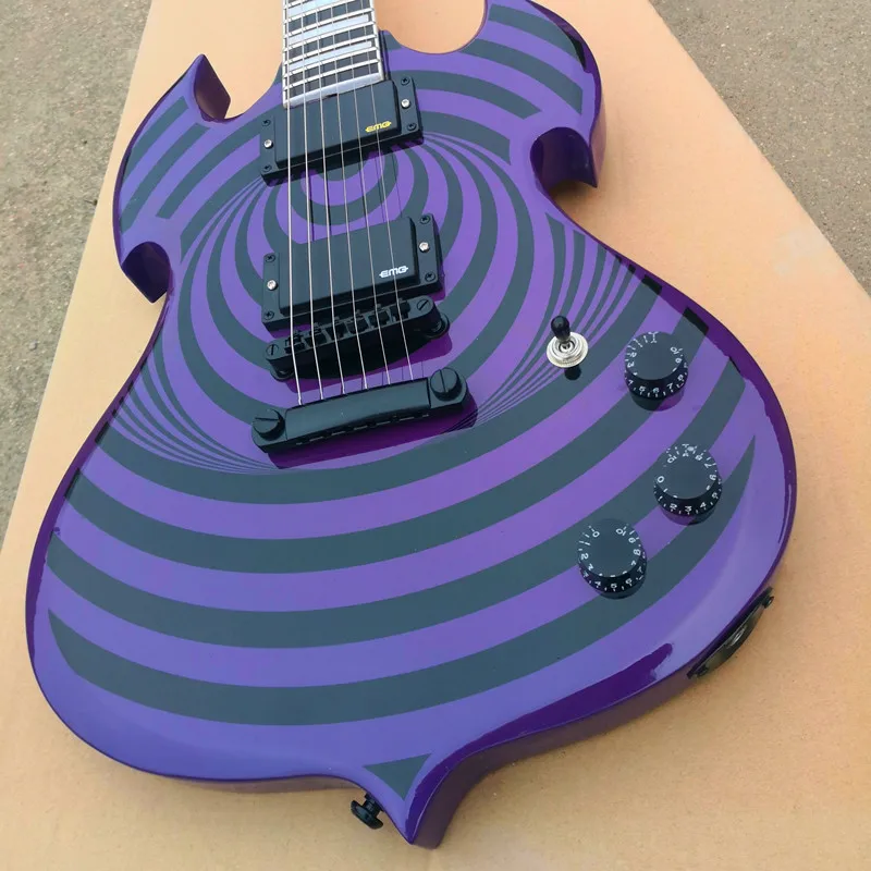 Special-Shaped Electric Guitar, Purple Painted Paint, Available in Stock, Free Shipping Can Be Customized in Any Color