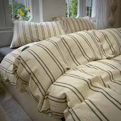 Reversible Striped Duvet Cover 3pcs Home Bedding Set,Geometric Lines Comforter Cover Polyester Quilt Cover with 2 Pillowcases