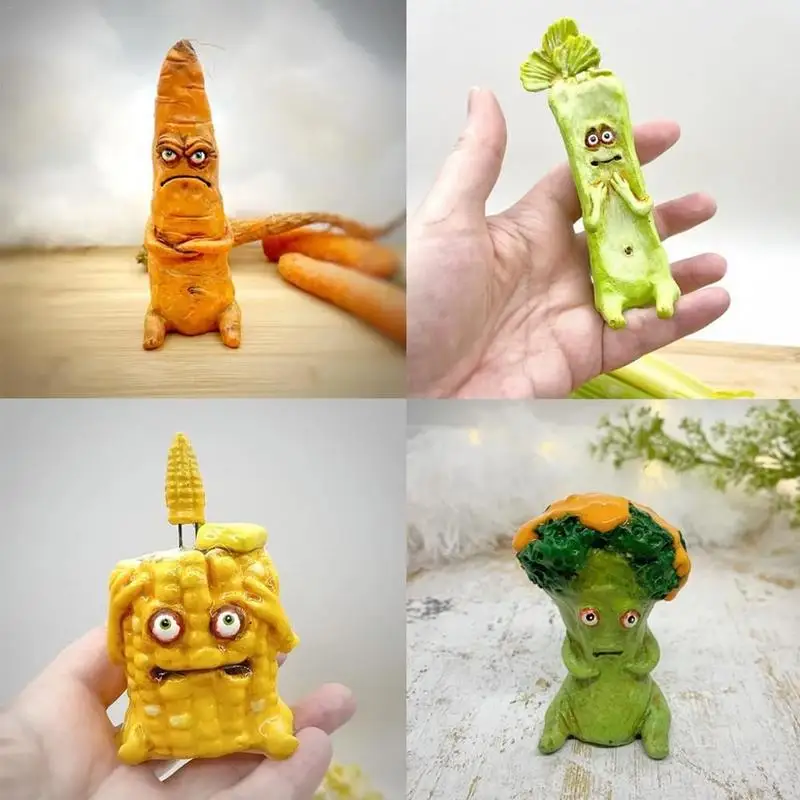 Figuritas de verduras realistas, simulación de comida, modelo de resina falsa, comida en miniatura hecha a mano, Cranky, vegetal, zanahoria