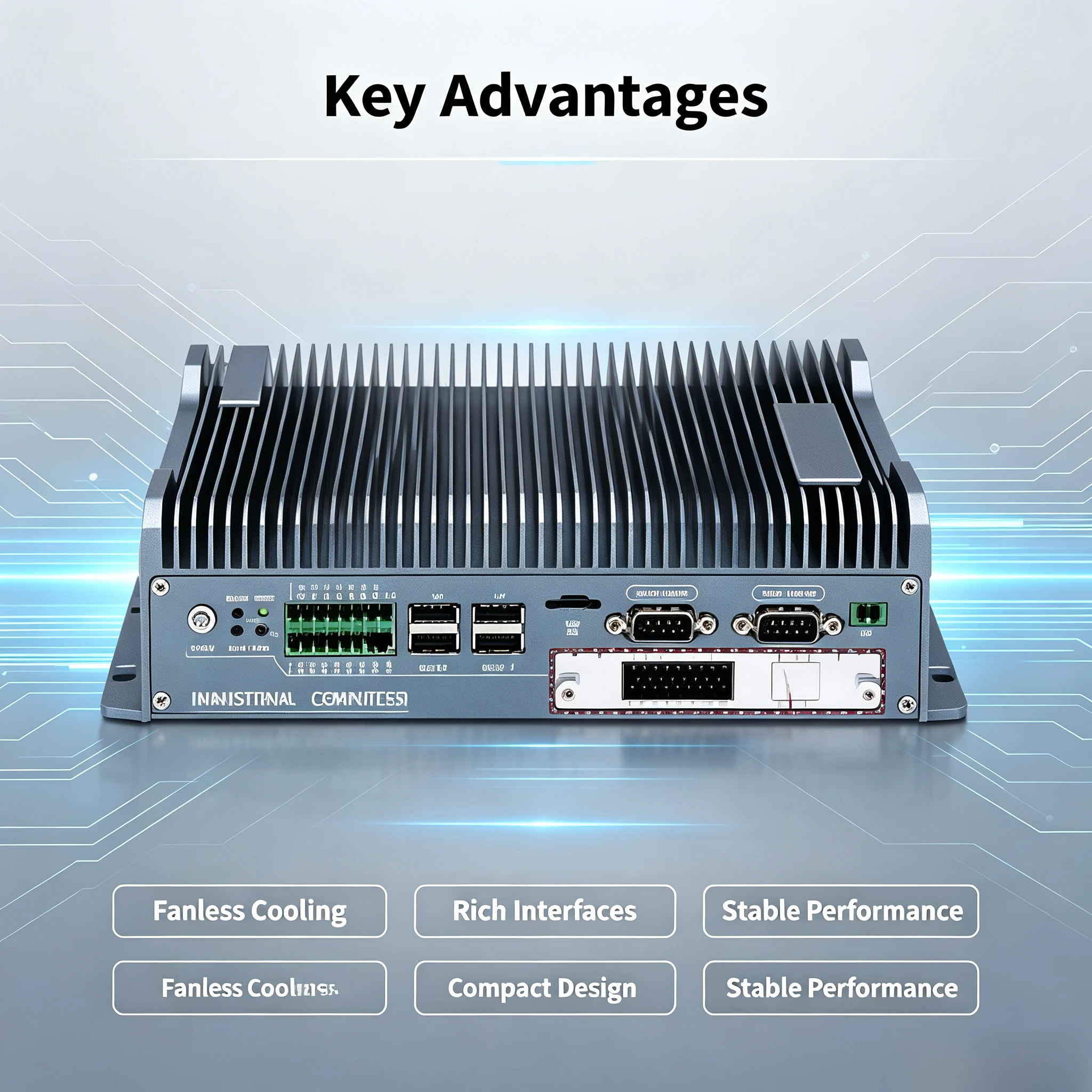 Fanless Embedded Industrial PC, Multi Gigabit Ethernet Ports & Multiple Serial Ports, Expandable Mini Industrial Control Host