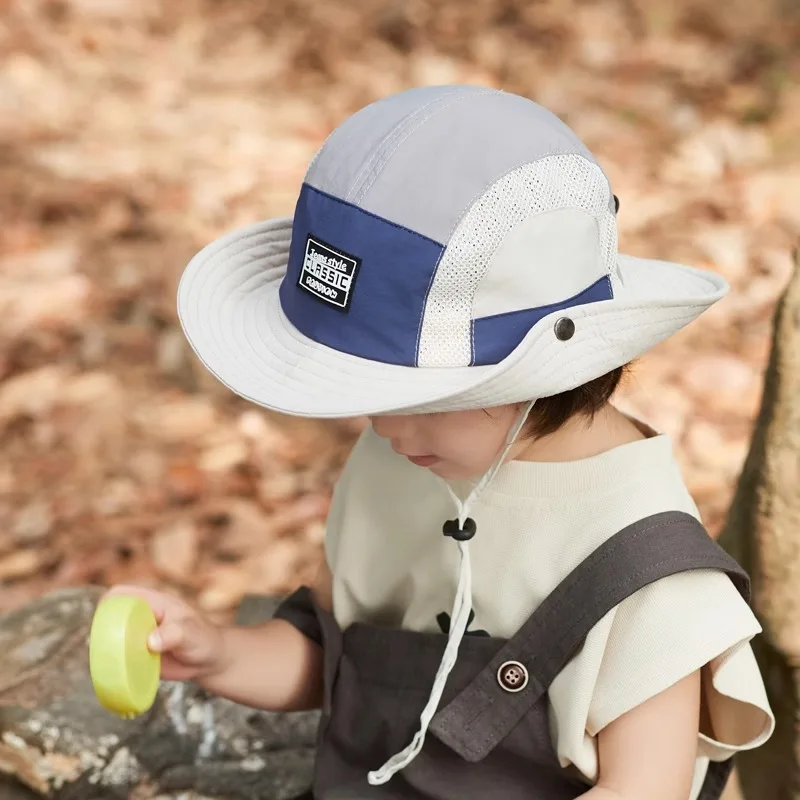 Outdoor Boys Girls Sun Hat Summer Bucket Hat for Children Casual Fisherman Hats Sun Protection Cap Wide Brim Hats