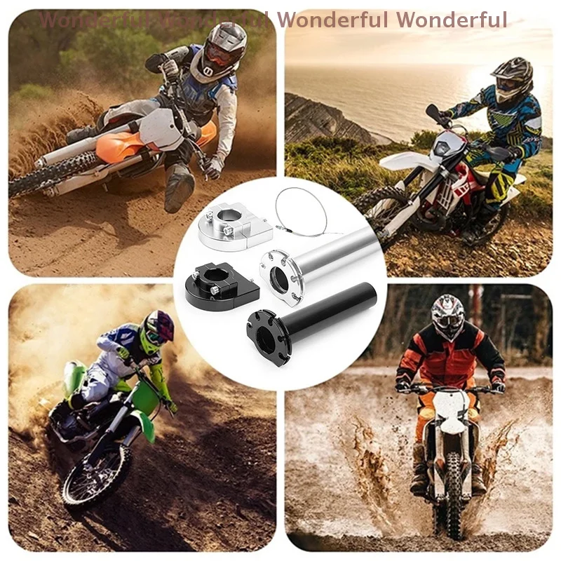 

Motorcycle 22mm Quick Action CNC Throttle Grip Aluminum With Cable Accelerator Moped Scooter