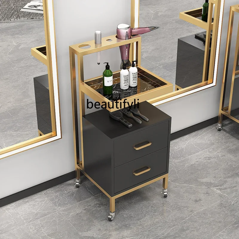 Hair salon tool cabinet, special storage rack, hair salon perm and dyeing trolley, barber cabinet