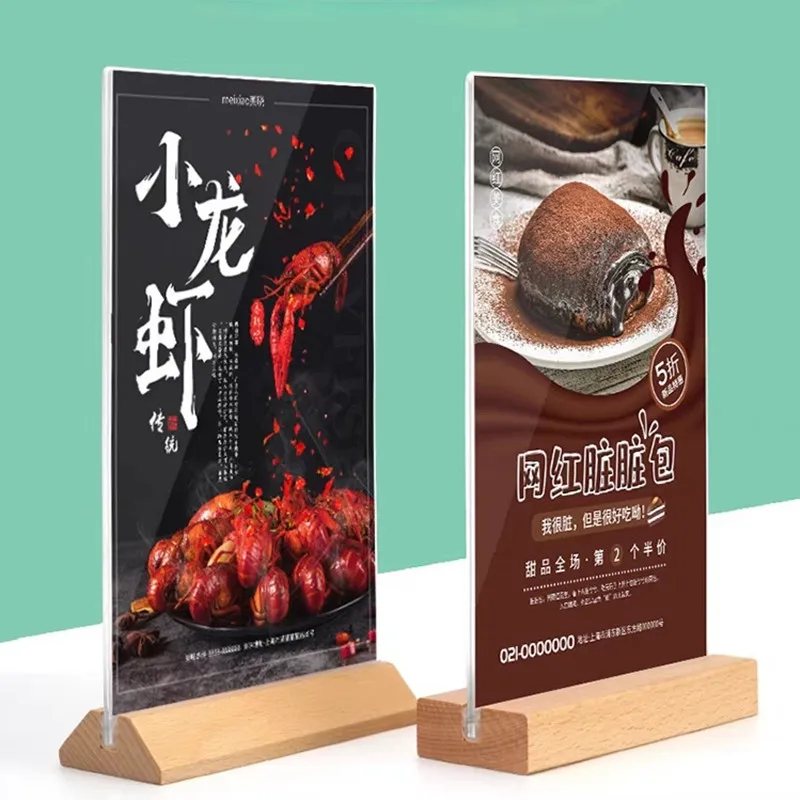 A5  T / L Two Use Double Sided Acrylic Sign Holder Display Stand Tabletop Document Menu Paper Holder Photo Picture Poster Frame