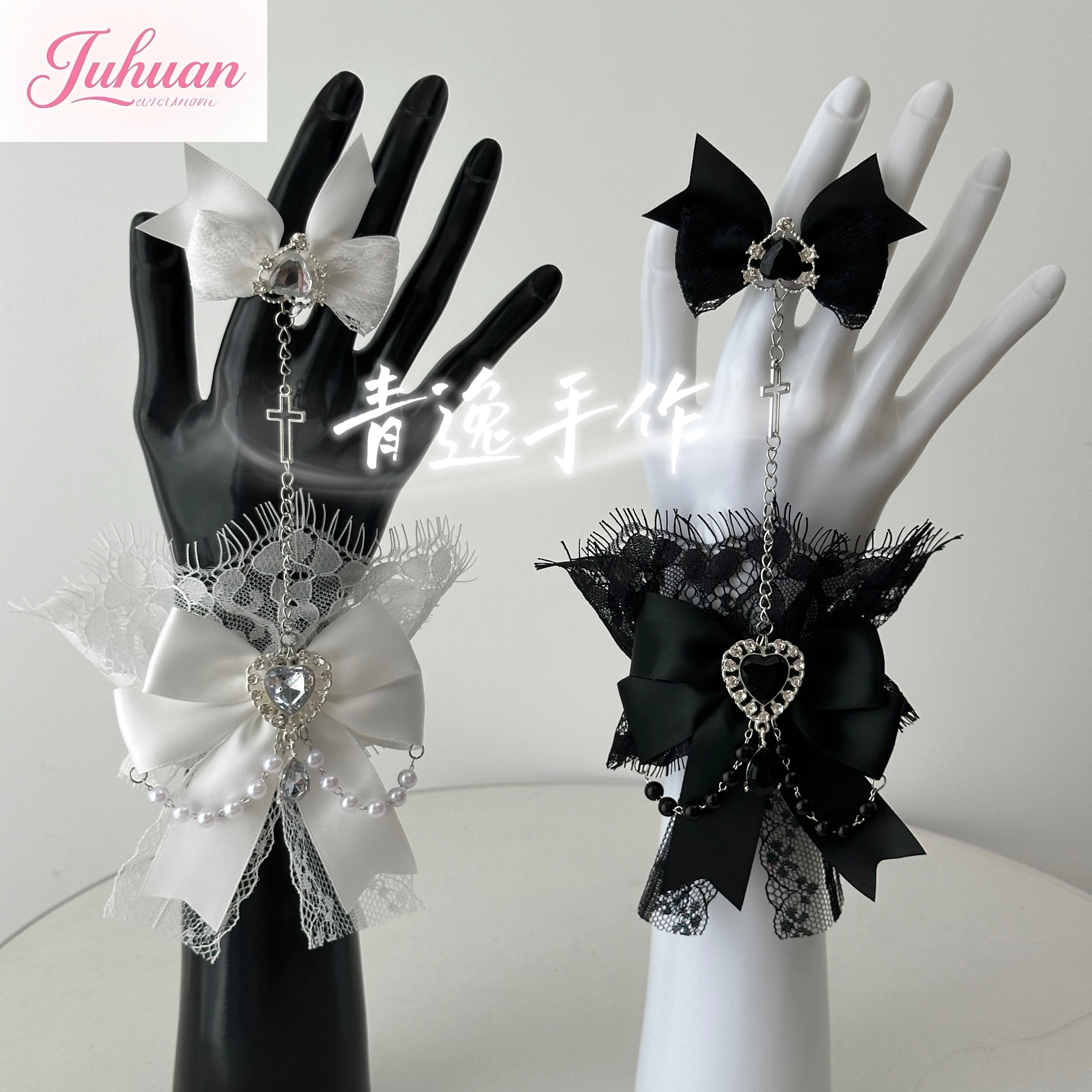 

Gothic Subculture Lace Hand Sleeves Dark Loli Girl Bow Jewelry Gorgeous Lolita Accessories