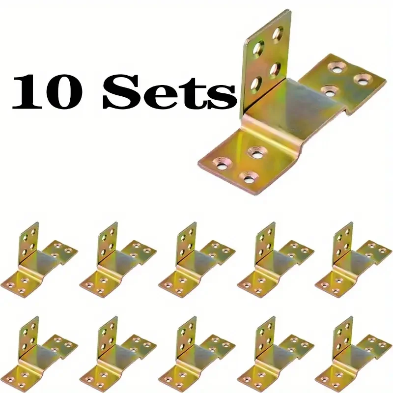 

10 PCS Sturdy Iron Bed Frame Corner Code For Easy Assembly Of Bed Support Connectors Suitable For Sturdy Wooden Frames