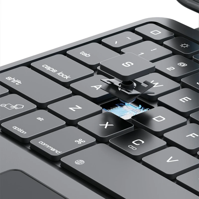 لوحة مفاتيح Miaokong Bluetooth متوافقة مع ملحقات حافظة حماية متكاملة للفصل الذكي لجهاز iPad رفيعة ومحمولة