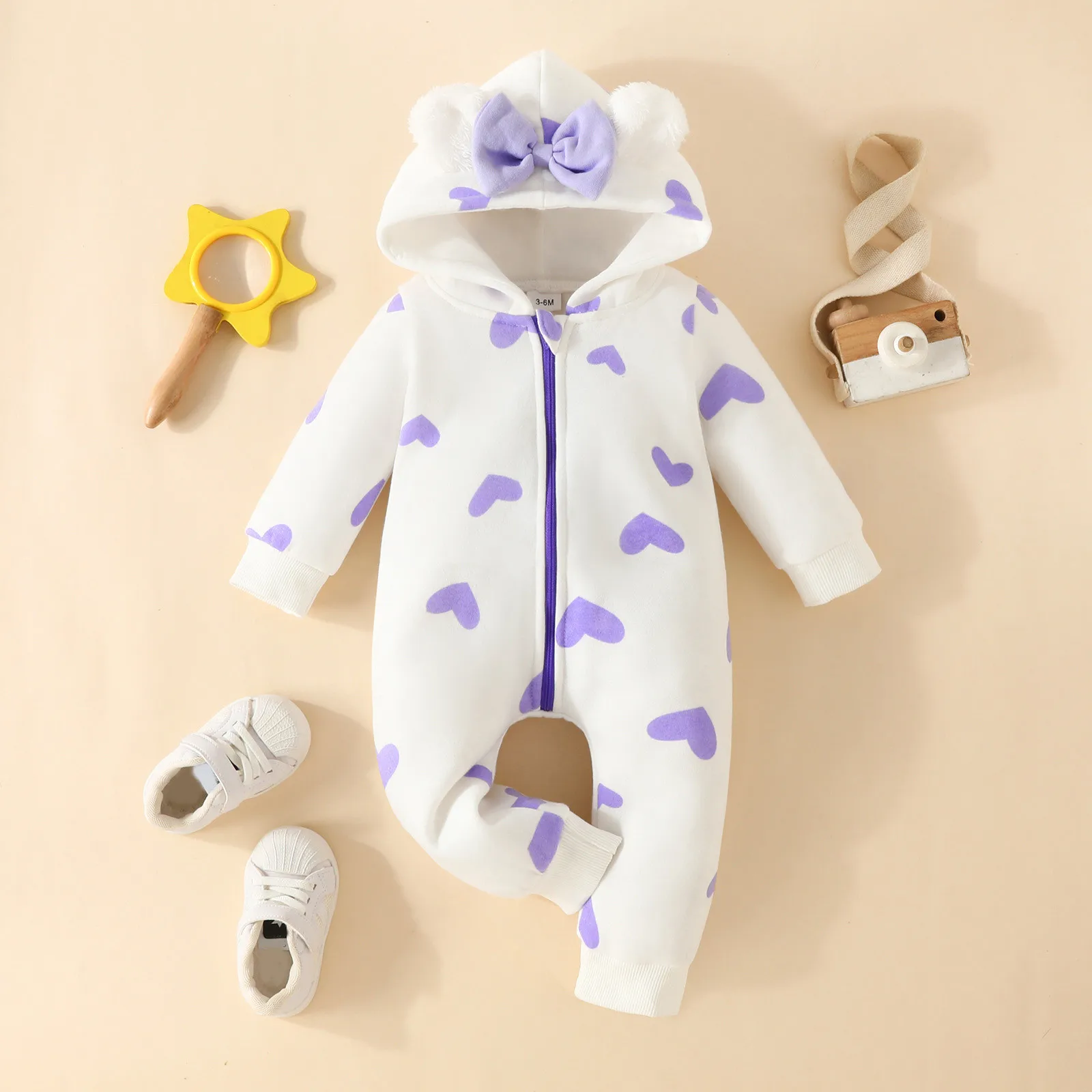 Winter Baby Cute Hooded Rompers Clothing Baby Boys Girls Thick Warm Romper Autumn Unisex Infant Jumpsuits Spring Clothes 0-18M