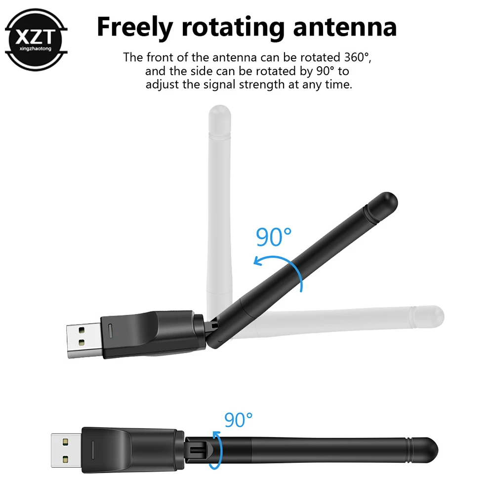 Carte réseau sans fil pour PC Windows, mini USB, adaptateur WiFi, récepteur WiFi LAN, antenne dongle, 150Mbps, RTL818, MTK7601, 802.11 b/g/n