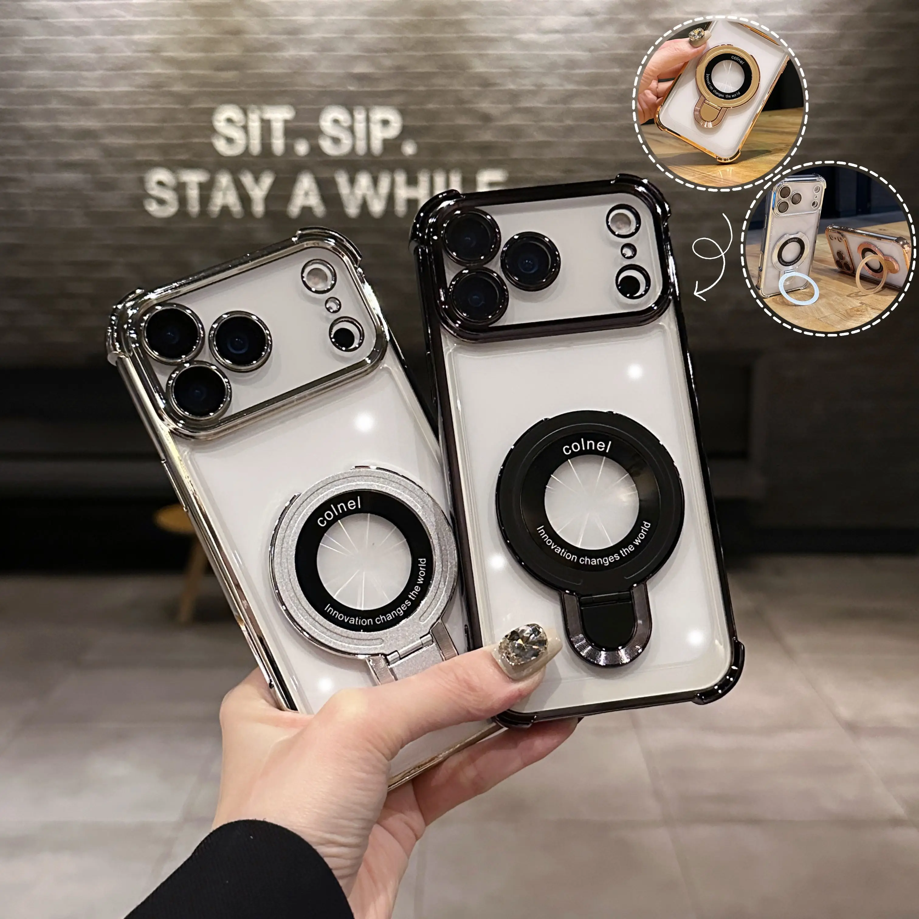 

Противоударный магнитный чехол для iPhone 17 Air 17 16 15 14 13 12 Pro Max Plus iPhone XS XR XS MAX Задние чехлы с держателем