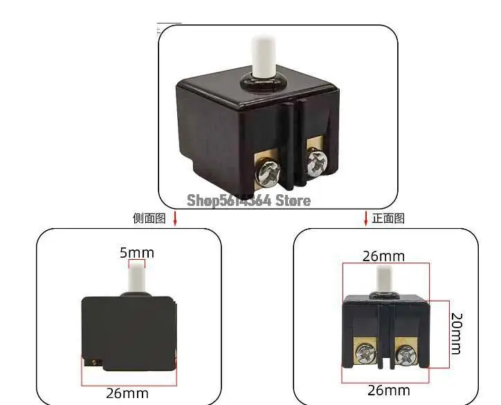 1PC Angle Grinder 250V/150V Momentary DPST NO Push Button Switch for Bosch 6-100 GWS6/8-100