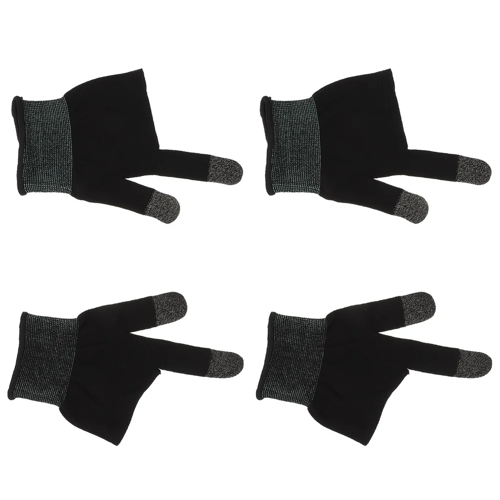 Anti-Sweat Touch Screen Breathable Carbon Fiber Finger Covers Gaming Two-Finger Sleeves Sweat Resistant Game Gloves For