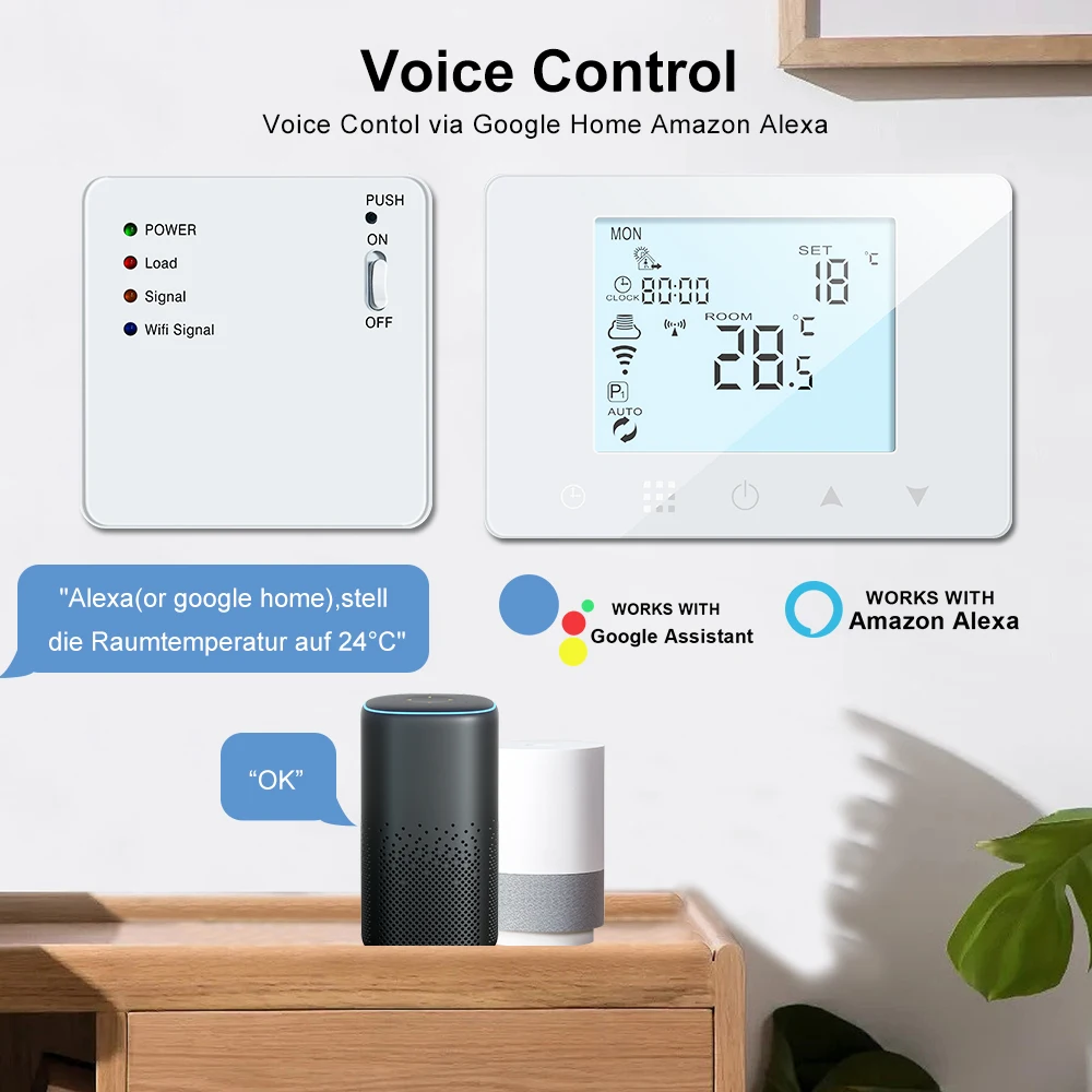 Imagem -05 - Tuya wi fi Inteligente Controlador de Temperatura sem Fio rf Termostato Controle Remoto Programável Digital para Caldeira a Gás Aquecimento Água