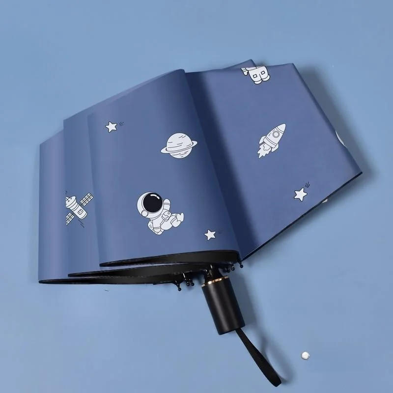 

Специальный школьный зонт для мальчиков 2025 года, ручная футболка, складная, большая емкость, солнцезащитный, непромокаемый, из нержавеющей стали, Sti Bla Rubber