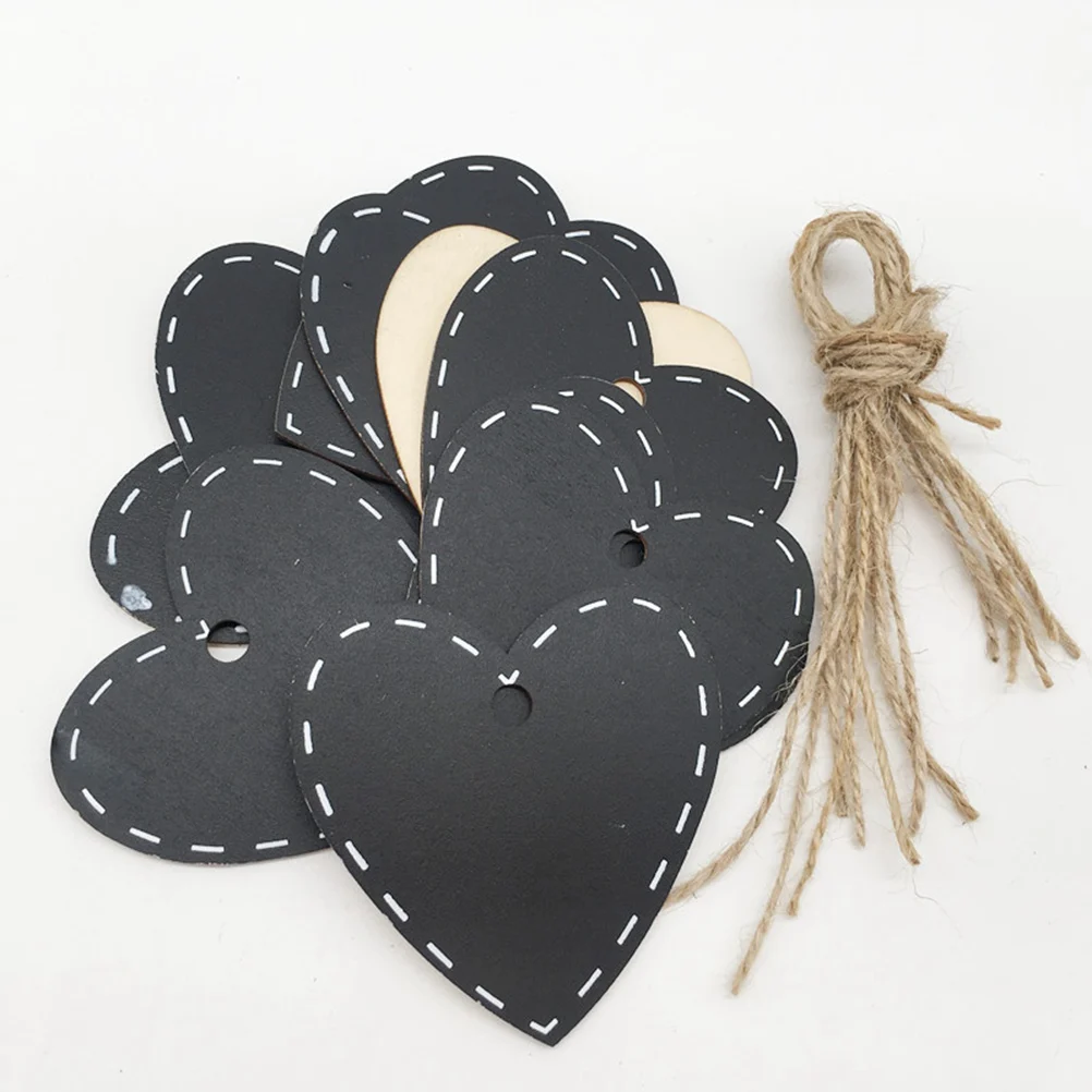 

20 PCS Mini Wooden Blackboard Chalkboard Tags Hanging Single Sided Chalkboards Signs Bamboo Child
