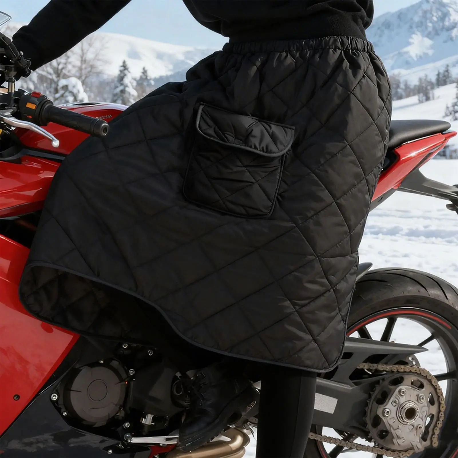 

Winter Leg Apron Cover Waterproof Quilt Plush Lining Motorcycle Warm Leg Cover For Women Scooter Winter Outdoor Riding Knee