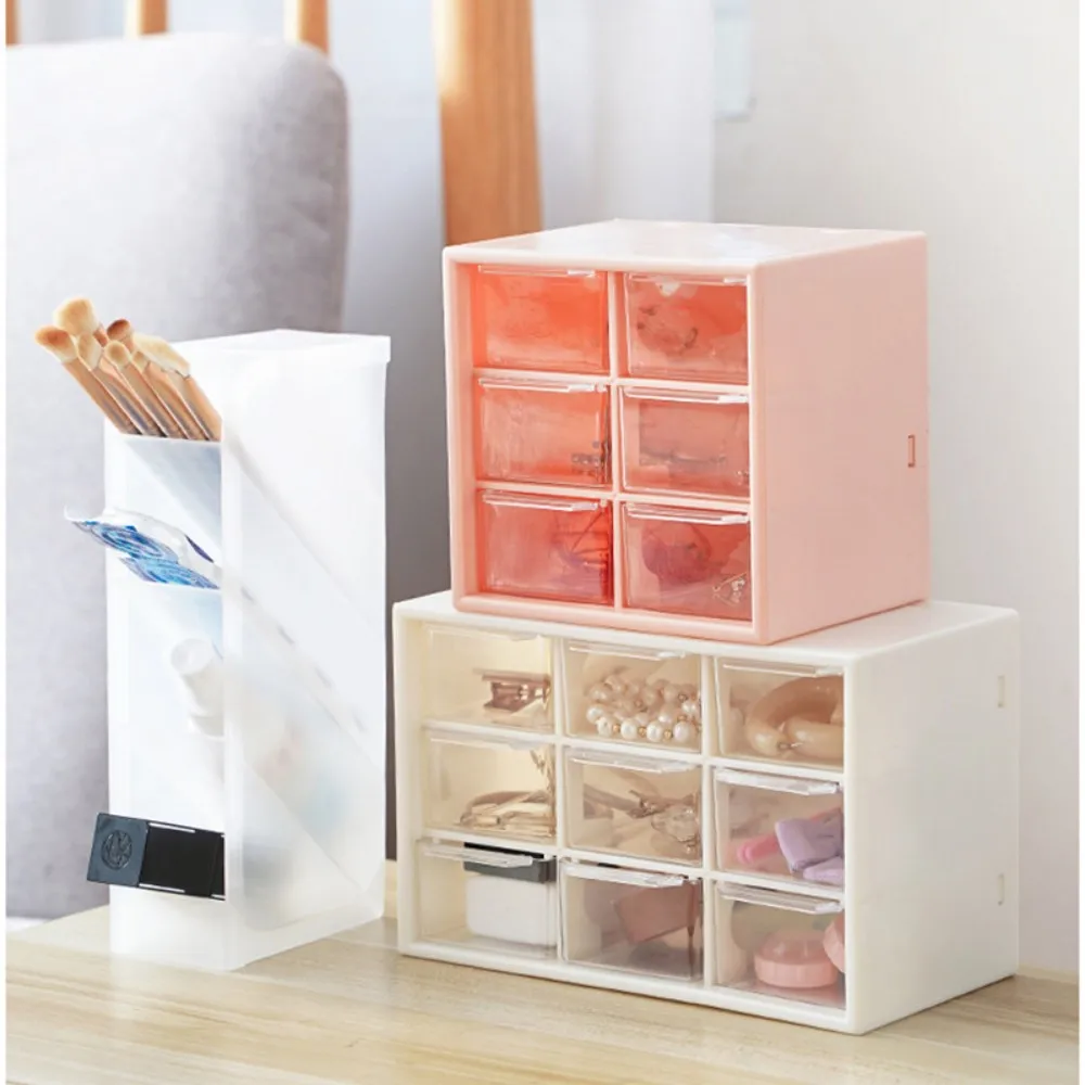 

9 Grids Desktop Storage Box Organizer Dust-Proof Stackable Multi-Function Stationery Cosmetics Makeup Plastic Drawer Organizer