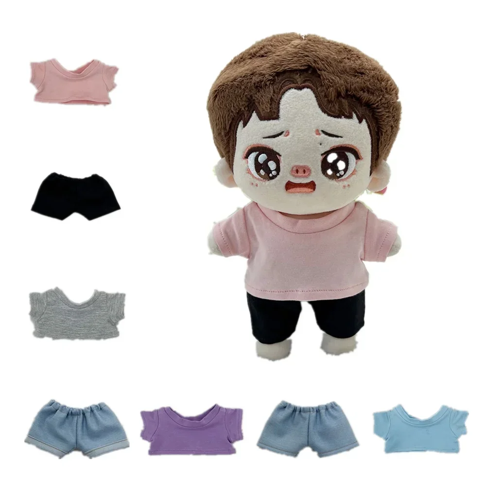 

10/15/20cm Doll Clothes Outfit Accessories For Korea Kpop Exo T-shirt Denim Shorts Set Clothing DIY Doll Toys Kids Gifts