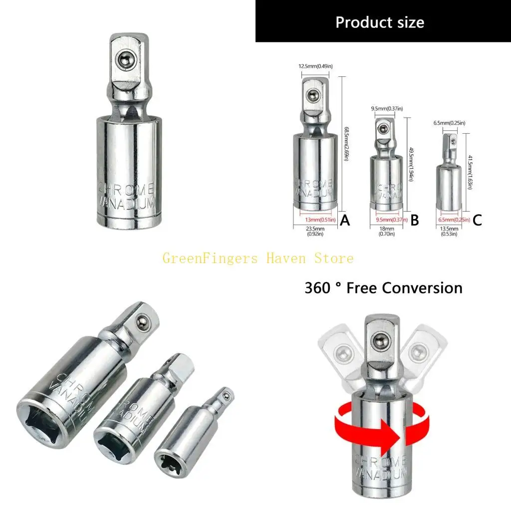 F68D Universal Joint Drive Coupler Steel Jointed Head with Retaining Ball for Tight Access Repair and General Assembly Work