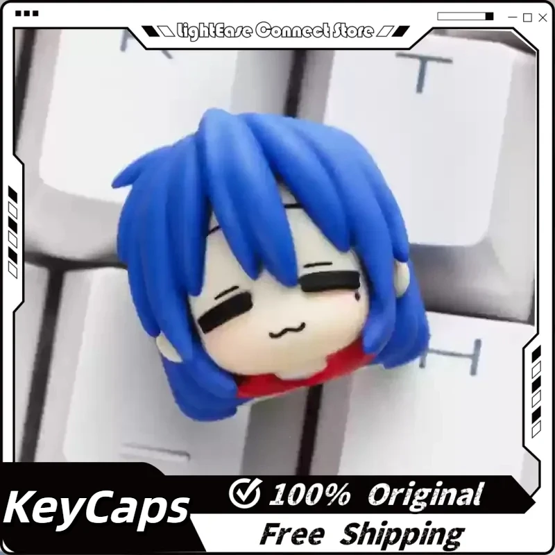 

New Lucky Star Konata Keycap Cherry R4 Profile Mechanical Keyboard Cute Cartoon Custom Game Key Caps Anime Collectible Gifts