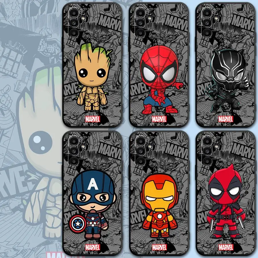 Phone Case for Motorola Moto Eage 30 Lite 20 40 Pro G9 Power G9 Play One Funsion Plus Marvel Groot Spiderman Black Soft Cover