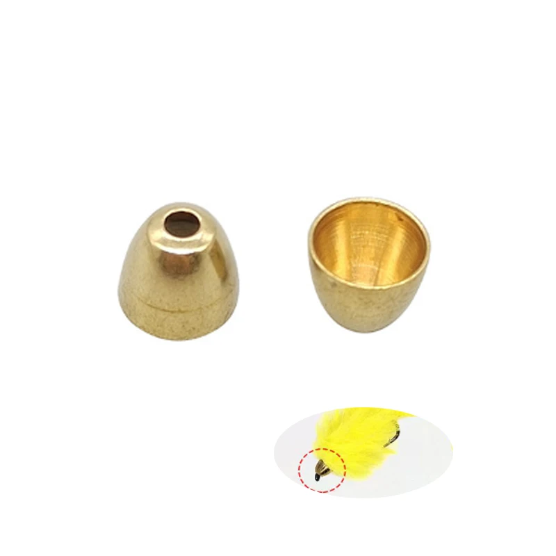 Metal Copper Bell Head Bead Fly Tying Fishing Material Trout Flies 4*3mm/4.5*3.5mm/5*4mm/6*5mm/7*6mm