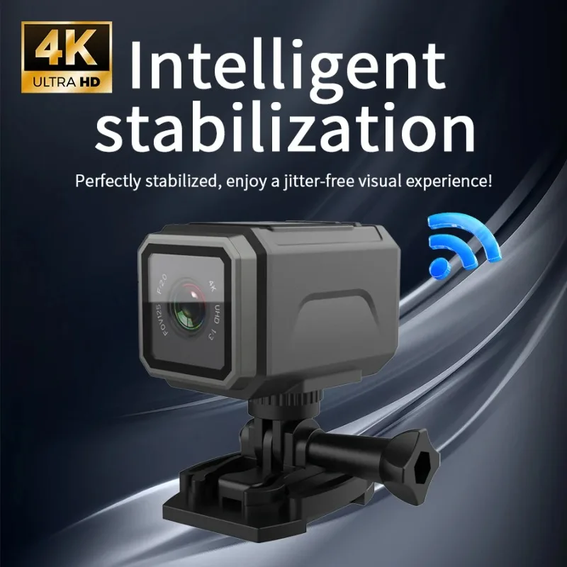 4K HD Portable Sports Mini Action Camera with Hotspot WiFi Waterproof Camera, Motorcycle and Bike Driving Recorder 1.3