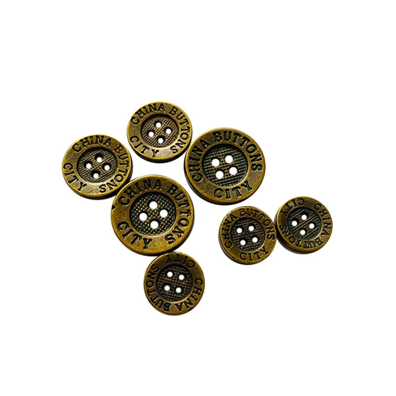 50pcs/lot 15/18/21mm Imitation Metal Vintage Buttons Plastic Resin 4 Hole Shirts Clothes Button DIY Sewing Accessories Wholesale