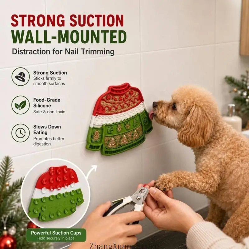 Christmas Dog Spread Pad with Suction Base for Daily Treat Use 3XUF