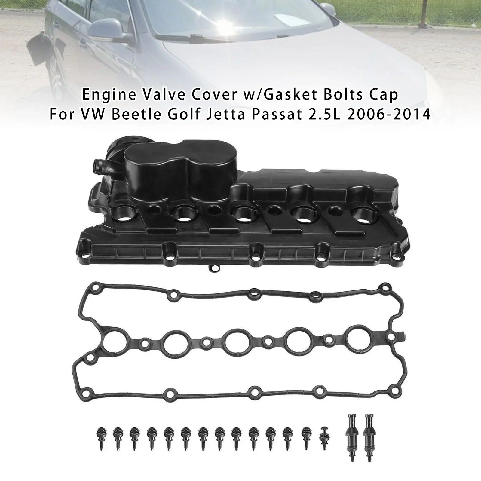 

X-T Engine Valve Cover w/Gasket Bolts Cap for VW Beetle Golf Jetta Passat 2.5L