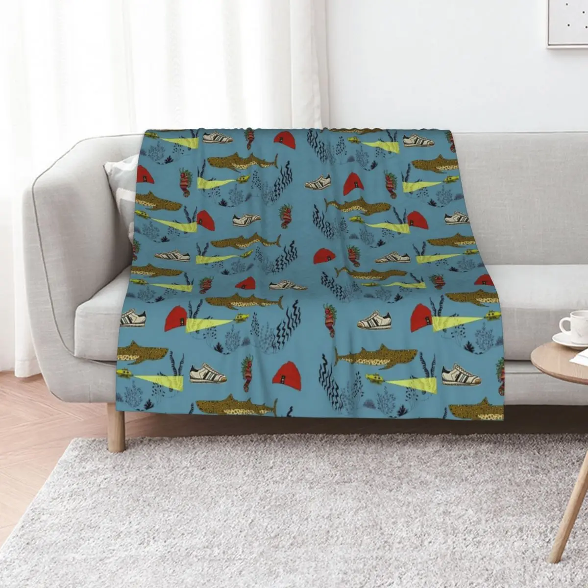 

Team Zissou - The Life Aquatic pattern Throw Blanket Flannels Soft Beds Moving for winter Blankets
