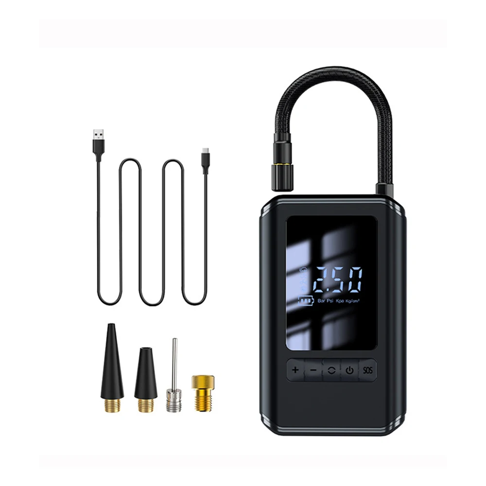 

Автомобильный насос для надувания, портативный самоходный Электрический мини-насос для шин, воздушный насос, ручная Беспроводная зарядка, цифровой дисплей