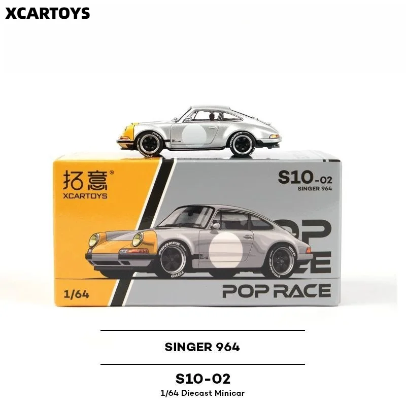 Xcartoys x Pop Race 1:64 S10-02 SINGER silver yellow Die-Cast Car Model Miniature Gifts