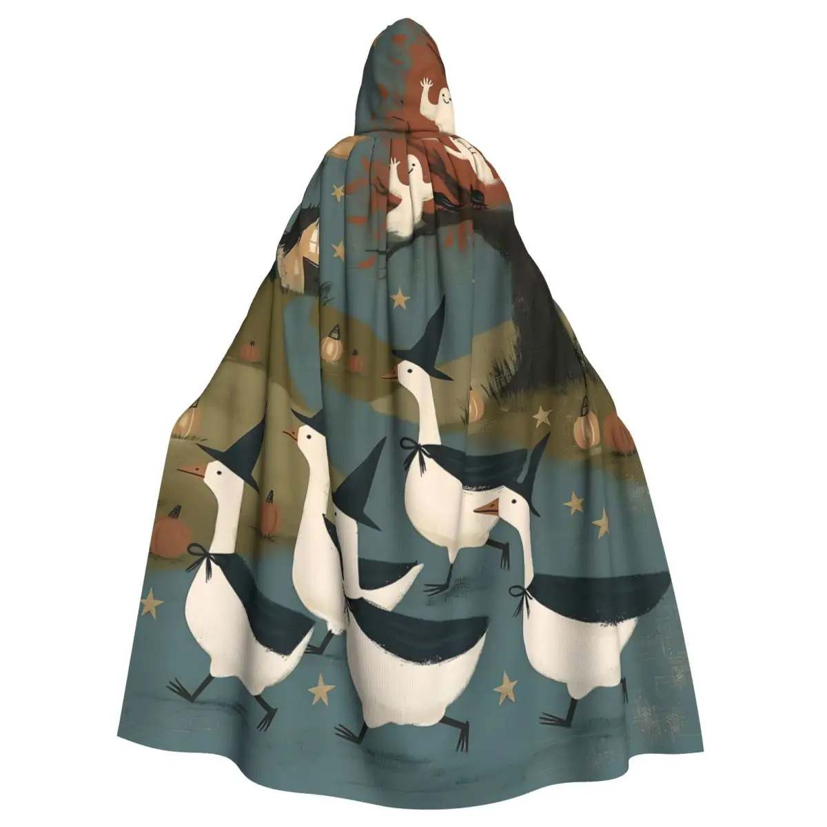 Spooky Goose Halloween Unique Cosplay Cloak Witch Hooded Cape for Aldult