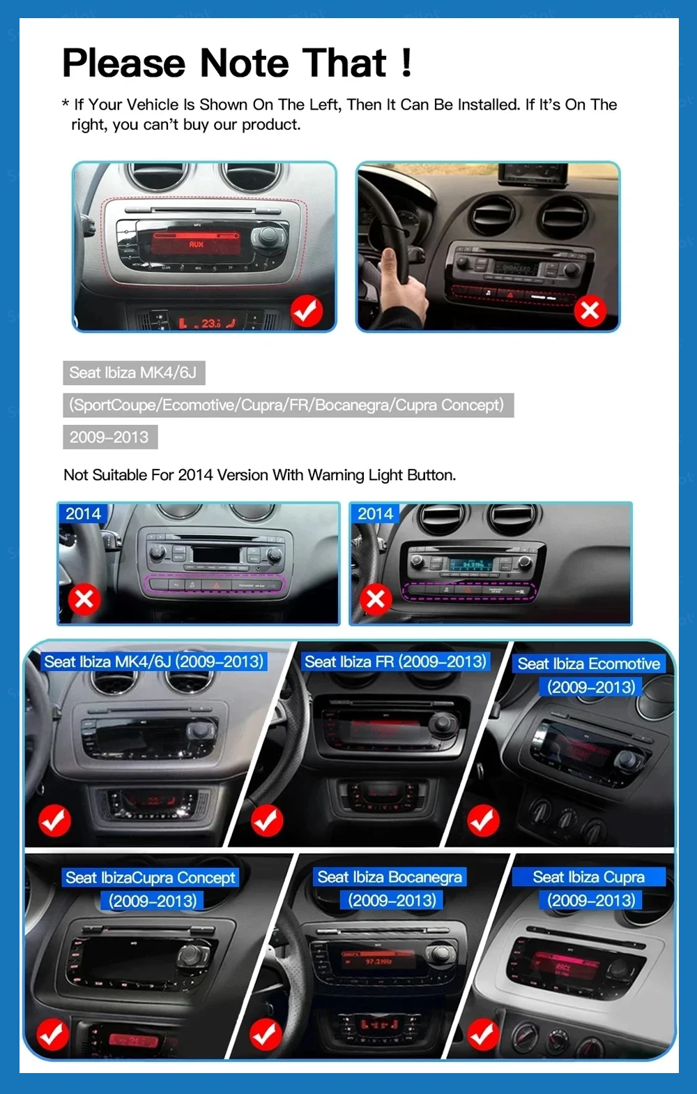 7 Inch Android 16 Car Radio Stereo For Seat Ibiza 6j 2009 2010 2011-2013 Touch Screen Android Auto Carplay Multimidia Player RDS