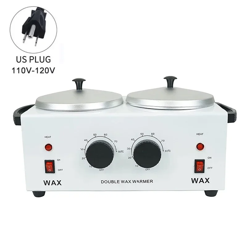 

200W 220/110V Dual Pot Wax Heater Professional Paraffin Hair Removal Machine Dual Parrafin Hot Facial Skin Equipment Spa