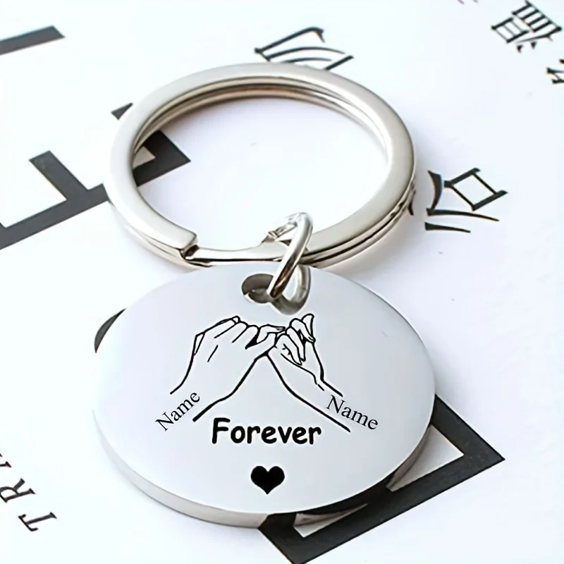 Personalized Valentine's Keychain, Custom Couple Gift