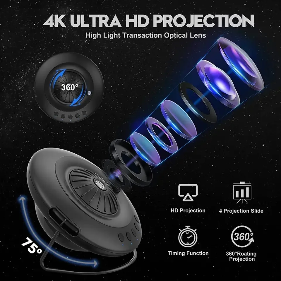 UFO Star Projector Night Light Newest Version 8 in 1 Planetarium Projection Galaxy Starry Sky Projector Lamp for Kids Room Gift