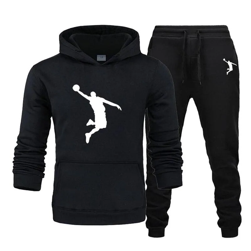 2024 Nieuwe Mannen Hoodie olahraga kasual Pak Mannen Trui bertudung Jas + Broek Merk Sportkleding Outdoor Jogging Hoodie mannen