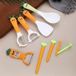 Cute Kitchen Creative Fruit Vegetable Peeler Cartoon Cute Plastic Stainless Steel Convenience Kitchen Accessories Utensil Gadget