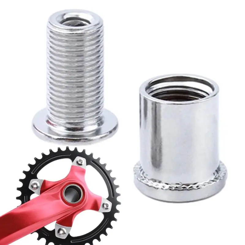 Parafusos de aço Chainwheel para bicicletas dobráveis, Parafusos de fixação de porca de bicicleta Crank Bolt