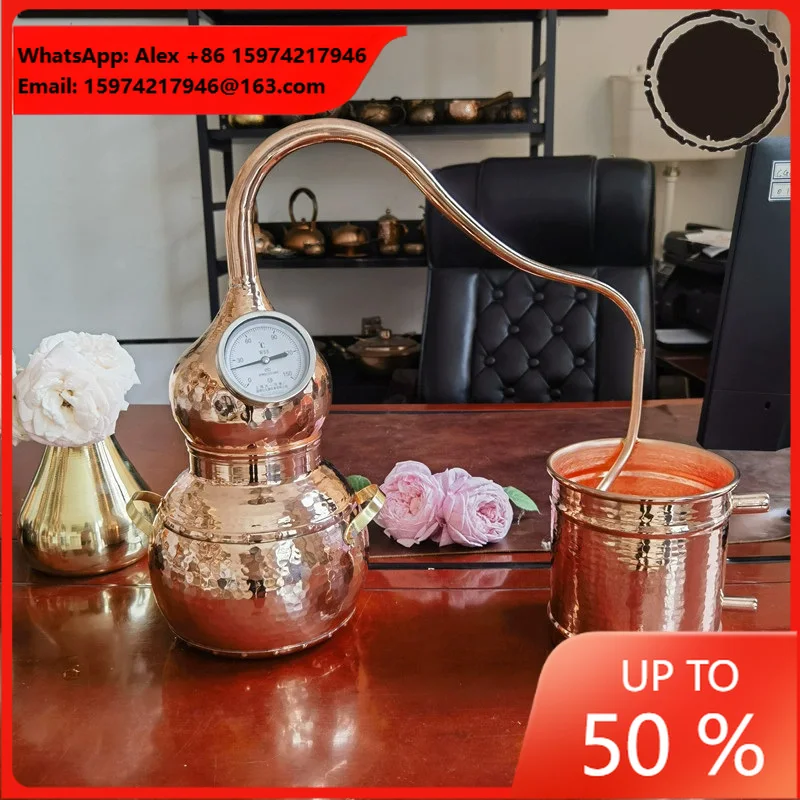 Household Small Pure Copper Distiller Pure Dew Essential Oil Brewing Extraction Equipment Traditional Ancient Method Distiller