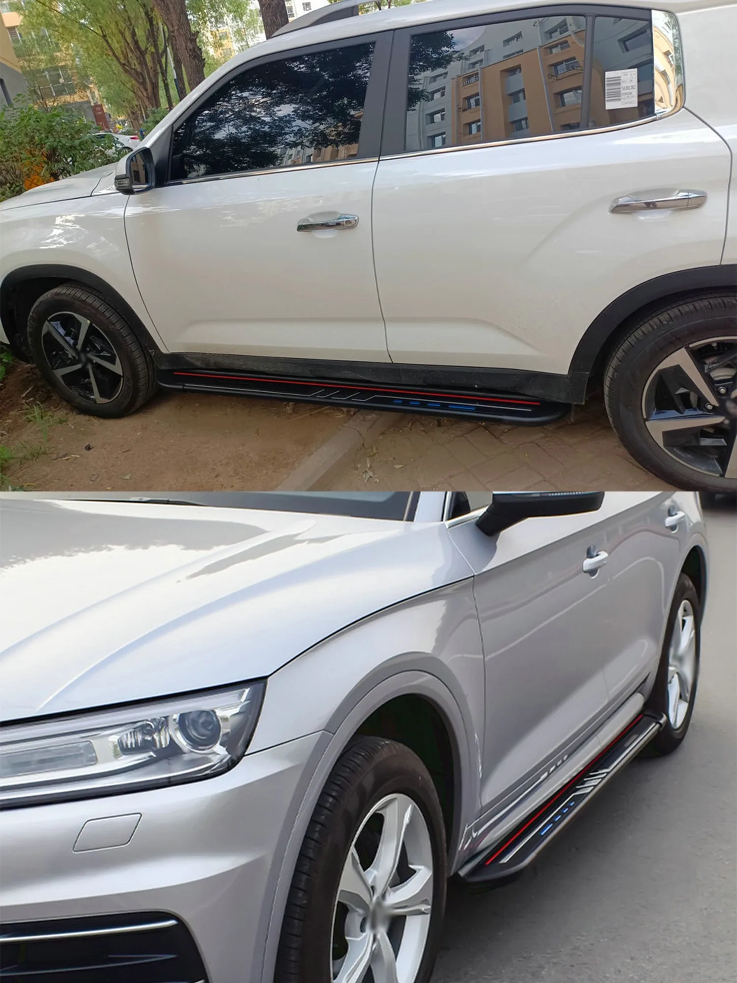 2PCS Aluminum 3.9" 4.3" Wide Fixed Side Steps Fit for Lincoln Nautilus 2024 2025 2026 Running Boards Nerf Bars Rails Plate Pedal