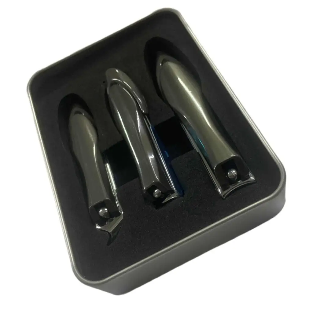 3Pcs Nail Clipper Professional Splashproof with Box Conveient Metal Lightweight Nail Trimmer for Children Men and Women Seniors